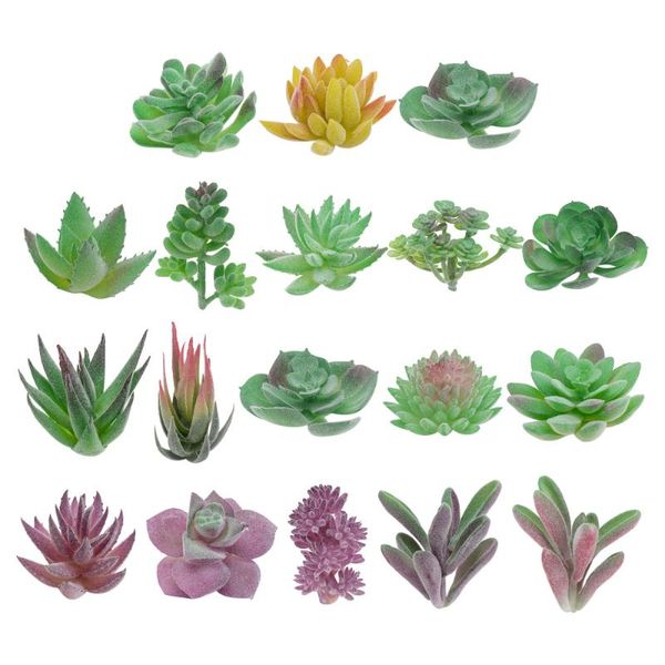 

18pcs fake succulent plant ornaments diy decors bonsai decorative flowers & wreaths