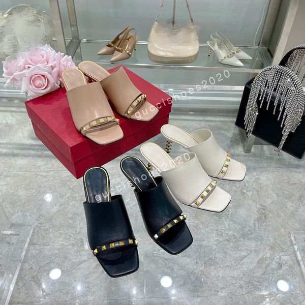

2022 women sandal high heels patent ankle strap pump studs shoes genuine leather dress shoes party shoes, Black;red