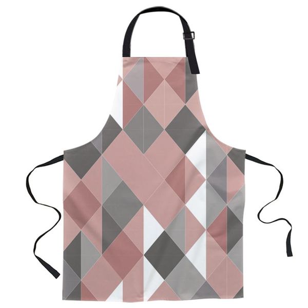 

aprons triangular repeated geometric apron woman bibs home cooking baking coffee shop cleaning canvas kitchen accessory
