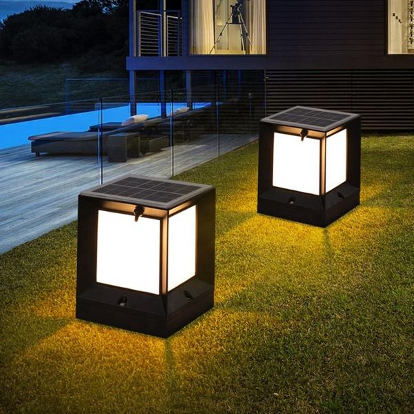 

solar lamps led pillar lights outdoor wall light control post garden lamp simple modern villa gate waterproof lighting