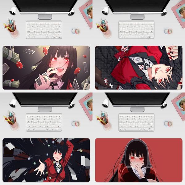 

mouse pads & wrist rests jabami yumeko kakegurui anime large pad gaming mousepad anti-slip natural rubber locking edge mat