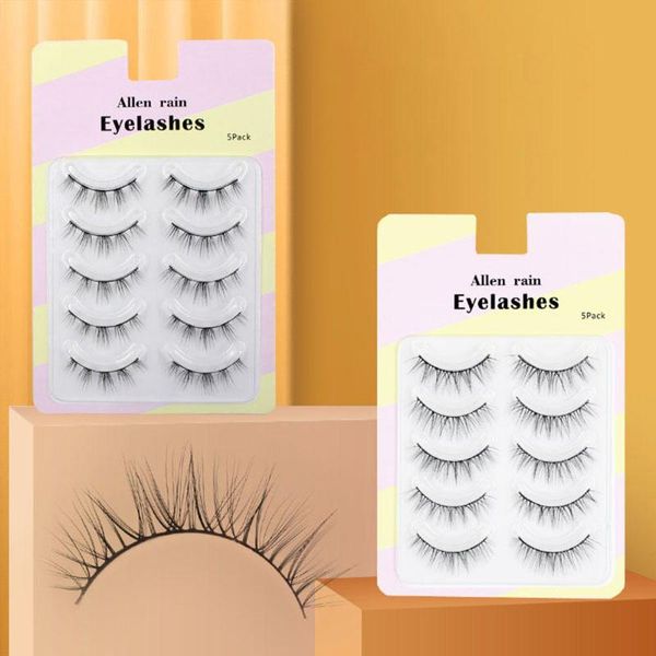 

false eyelashes 5 pairs/set 3d natural extension long curling matte professional makeup