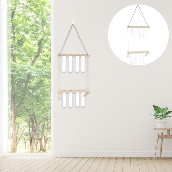 

vases 1 set hydroponics tube wall hanging glass vase double planter container