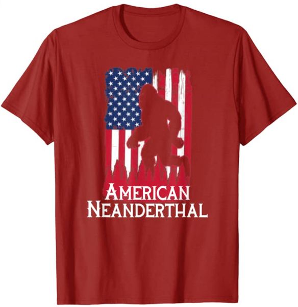 

proud american neanderthal us flag for proud neanderthals t-shirt funny biden, White;black