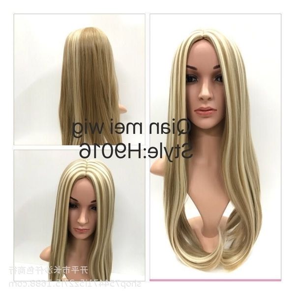 

women's fashion head cover long curly hair high temperature silk big wave hairpiece, Black