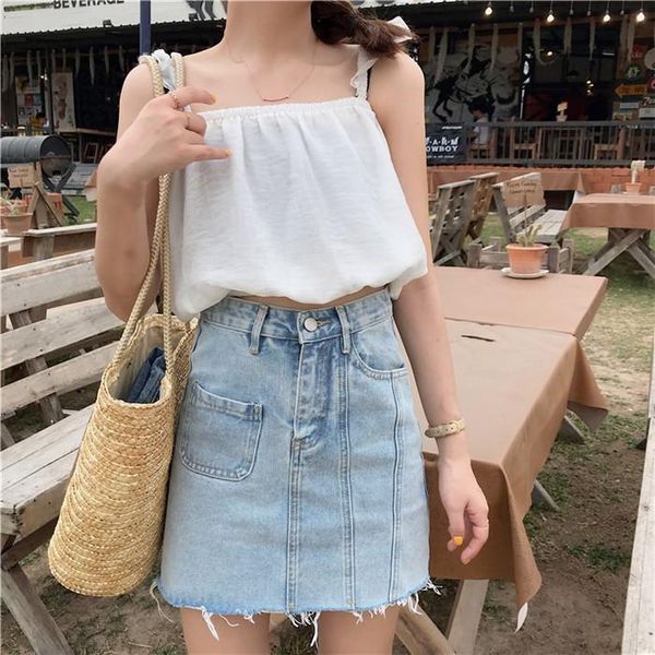 

skirts 2021 full skirt denim short, Black