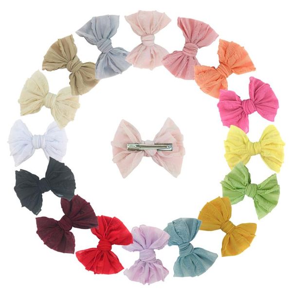 

16pcs/lot children girls lace flower bow hair clips headband ornament vintage alligator hairpin gift for baby infant ls10j accessories, Slivery;white