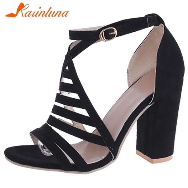 

dress shoes karin ladies high block heels sandals fashion breathable gladiator women elegant summer light solid woman, Black