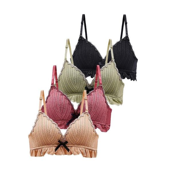 

women's swimwear french cup lingerie no underwire bra maintenance type lace comfortable underwear set bikini 2021, White;black