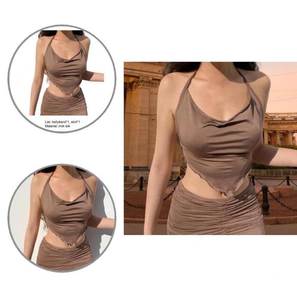 

two piece dress soft mini skirt short cozy backless with bodycon, White