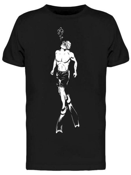 

scuba diving silhouette tee men's -image by shutterstock, White;black