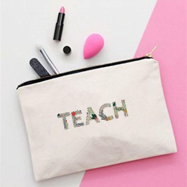 

cosmetic bags & cases women teach small fresh printed make up bag fashion cosmetics organizer for travel colorful storage lady