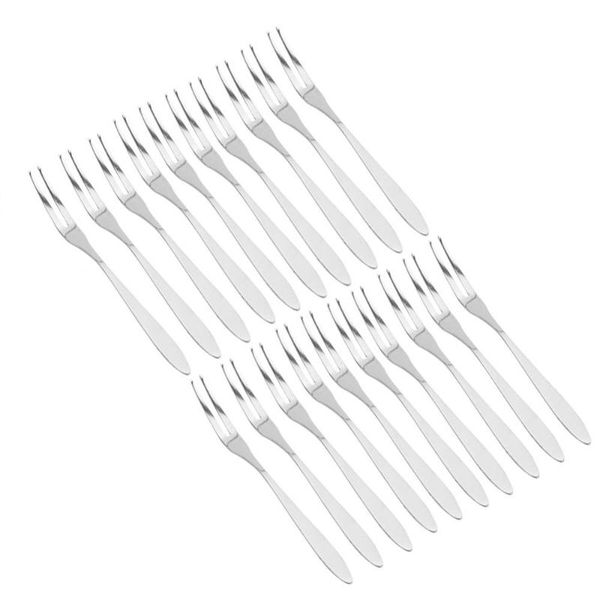 

forks 20pcs/set stainless steel fruit fork comfortable long handle cake desert serving kitchen supplies