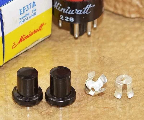 

smart power plugs 4 f8g 6j7 ef37 fu519 tube cap bakelite amp vacuum grid plate black