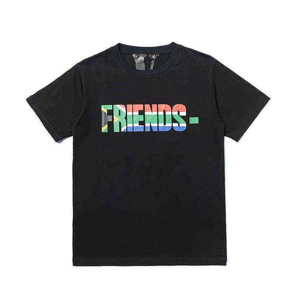 

vlones friends south africa flag color big v short sleeve t-shirt 8lk5, White
