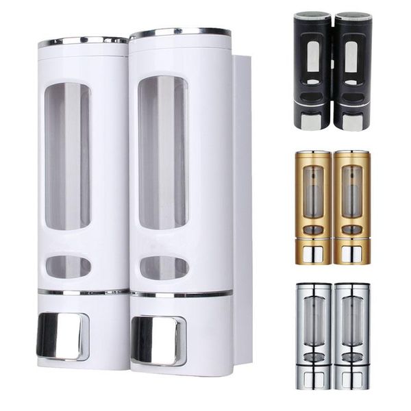 

single/double 400ml soap dispenser wall-mount shower bath shampoo liquid container bathroom washroom accessories