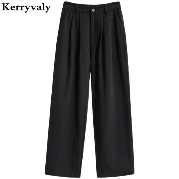 

women's pants & capris female straight barrel loose cotton 5xl big size casual women korean autumn full length wide leg trousers k9093, Black;white