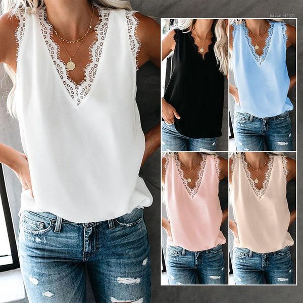 

women's t-shirt loose t-shirts women jumpers sleeveless blouse woman pullover female tank v-neck summer chiffon cloth undershit ac0, White