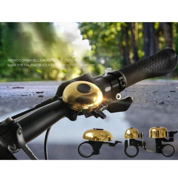 

bike horns bk bell classic brass bicycle bell, loud crisp clear sound for adults kids, mountain accessories