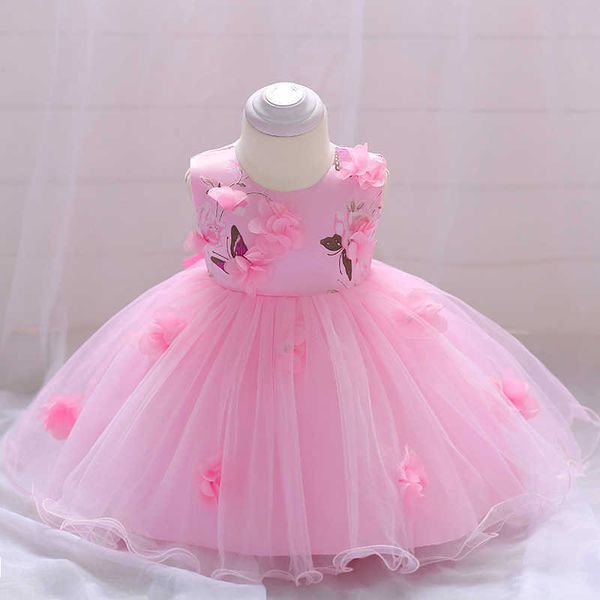 2021 Roupa recém-nascido batendo DrPrófaria festa de bebê e casamento vestidos de flor menina bebê 1 ano Princdress X0803