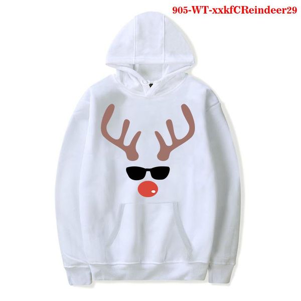 

men's hoodies & sweatshirts merry christmas party hoodie reindeer face deer print long sleeve loose xmas harajuku women sudaderas, Black