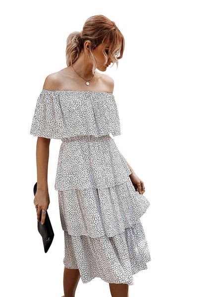 

dress ladies will see short sleeves shirts 2020 spring and new summer from shoulder cake dressed as a group, Black;gray