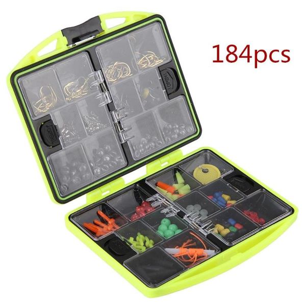 

154/177/184pcs fishing accessories kit portable tackle box set hooks beads