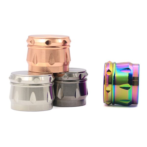 Grinder in metallo in lega di zinco Accessori per fumatori 4 strati 43/63mm per tagliare tabacco Spice Dry Herb Logo OEM VS Glass Bong