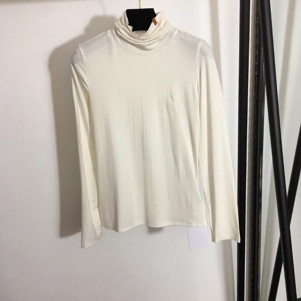 

luxury spring and autumn women pure color all-match neck long sleeve t-shirt women's, White