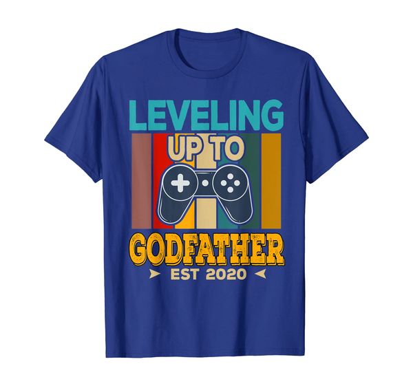 

leveling up to godfather promoted to godfather 2020 t-shirt, White;black