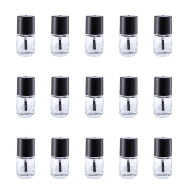

15pcs 5ml empty nail polish bottles transparent glass bottle with brush (round cap)