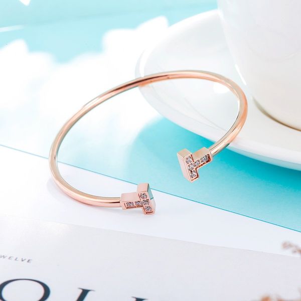 

bangles bracelet t home 925 silver women's electroplating 18k rose gold diamond white shell fashion solid, Black