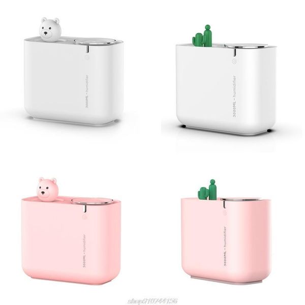 

humidifiers double nozzle usb air humidifier 3l water capacity cool mist maker fogger with colorful nightlight jy23 21 dropship