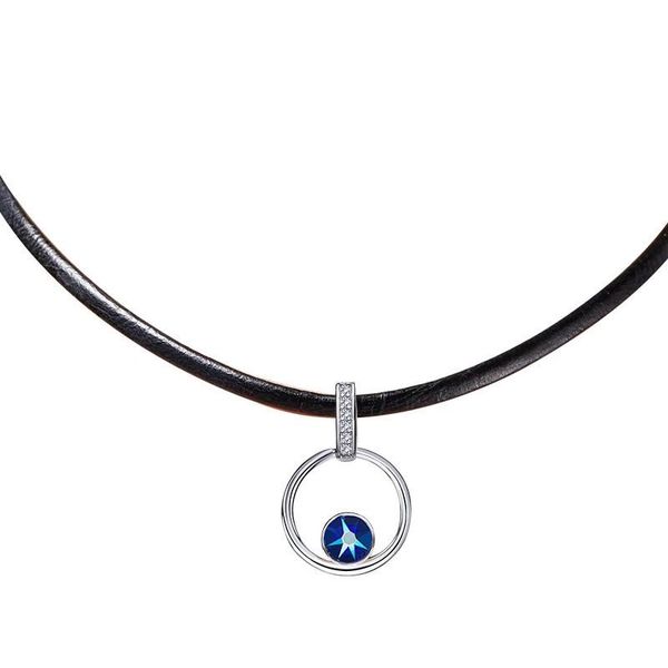 

pendant necklaces 3um luxury woman's circular crystal clavicle chain 2021 fashion jewelry black custom cecklace for woman, Silver