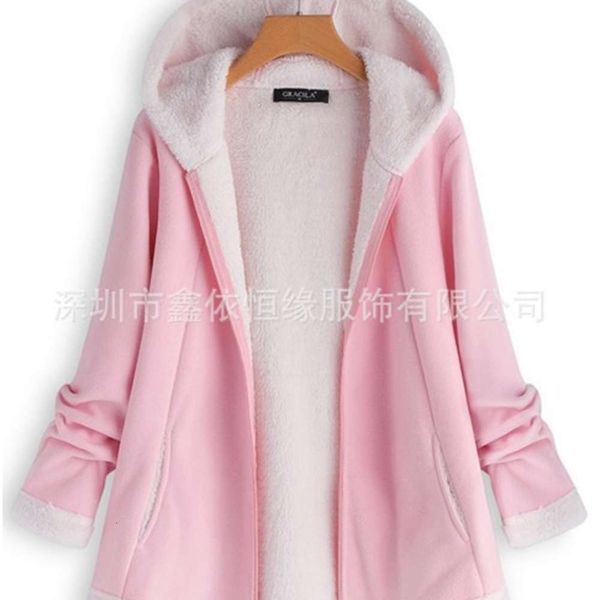 

autumn winter long sleeve hooded casual mohair coat, Black;brown