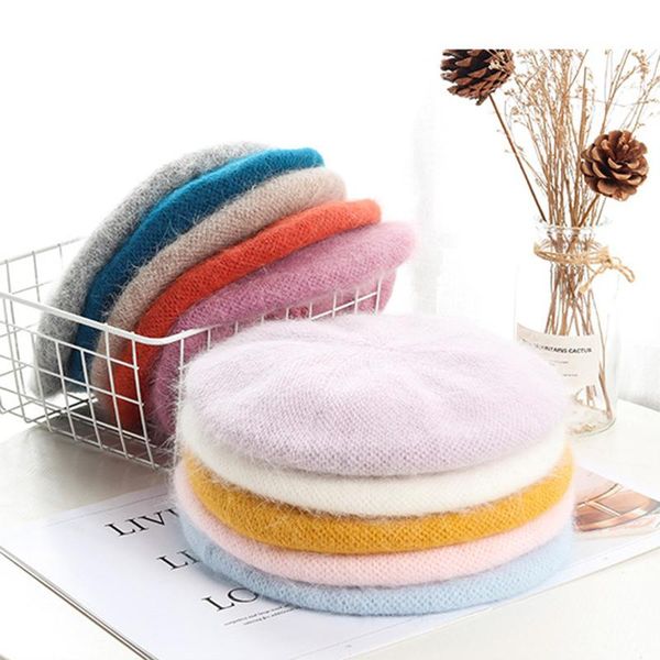 

beanies visrover solid color winter wool beret female autumn warm hat match women boina gift wholesale