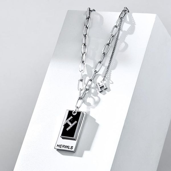 

pendant necklaces letter h couple pendants women chain name necklace silver color accessories fashion choker goth punk jewelry on the neck g