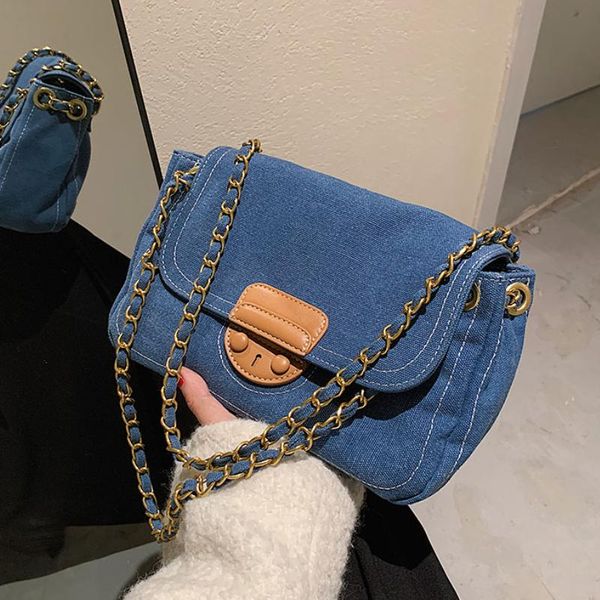 

evening bags denim canvas large tote underarm bag 2021 summer women's designer handbag capacity shoulder messenger