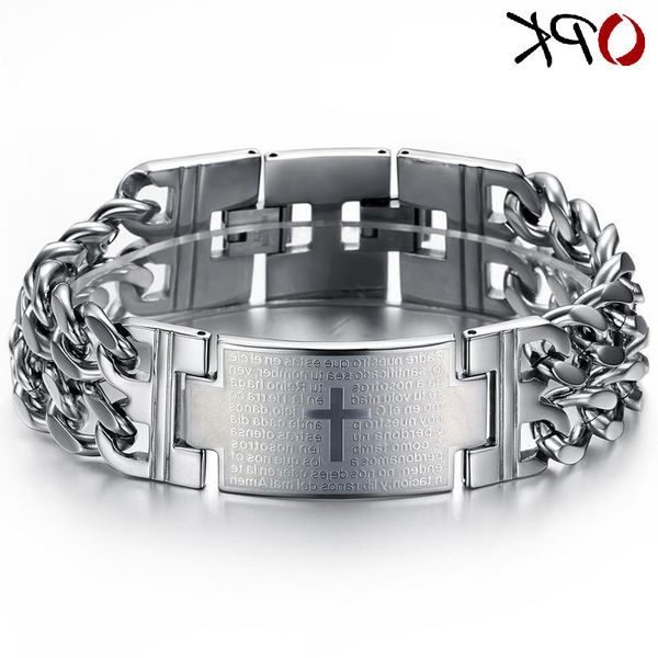 

jewelry new jewelry titanium steel bible cross bracelet, Black