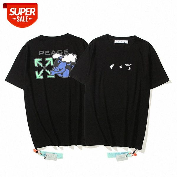 

eco-friendly earth pattern round neck pullover short sleeves #fl6r, White;black