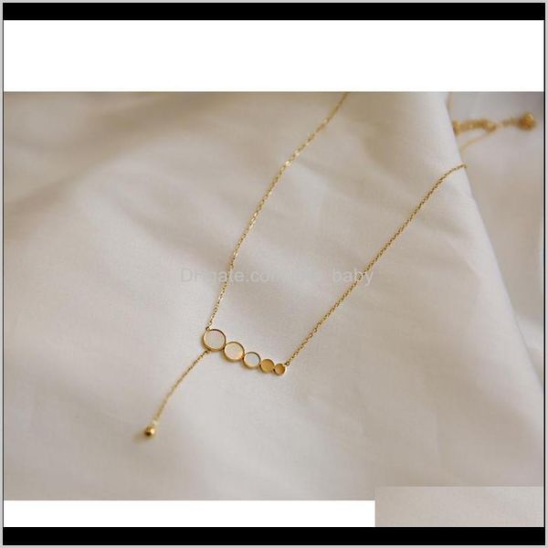 

necklaces & pendants drop delivery 2021 fashion stainless steel shell necklace round pendant luxury women wedding jewelry dzlda, Silver