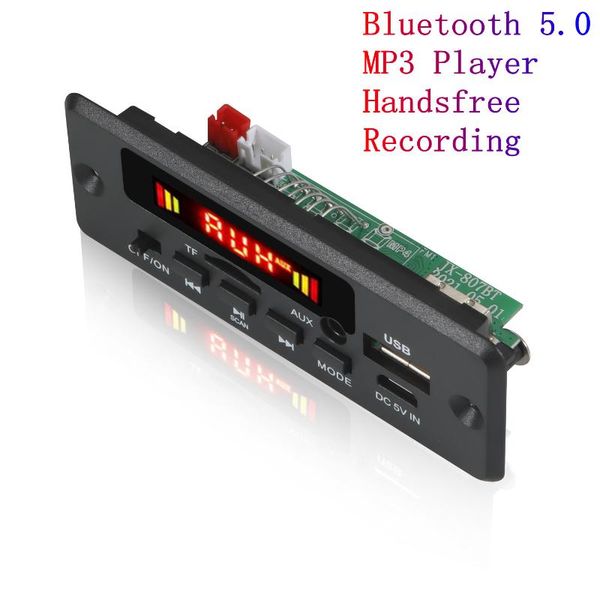 

& mp4 players 6w/50w bluetooth 5.0 mp3 player decoder board 5v-12v car fm radio module support tf usb aux handscall record