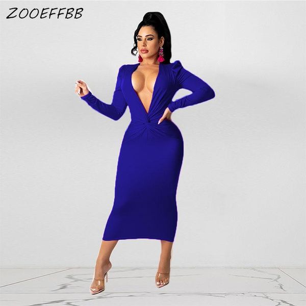 

casual dresses zooeffb trendy long sleeve deep v-neck midi dress for women clothing vacation outfits birthday party wear outfit club la, Black;gray