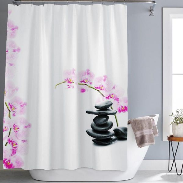 

shower curtains nordic style curtain flower waterproof and moisture-proof bath set hook screen character scenery asasen deco