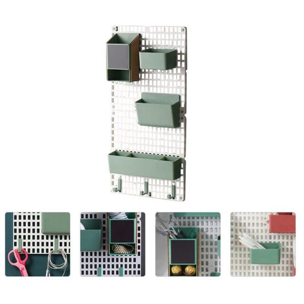 

hooks & rails 1 set wall hole board storage holder kitchen rack punching store