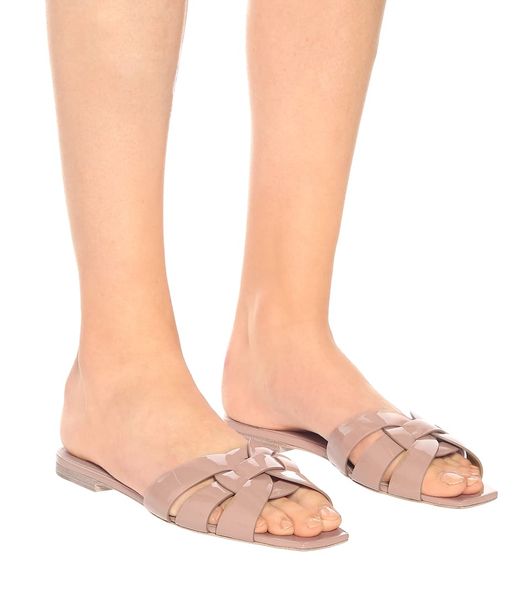 

luxury women summer slipper's tribute nu pieds leather slides sandal slipper lady beach sandals casual slippers comfort flats, Black