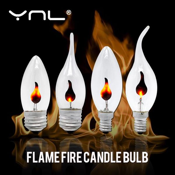 

bulbs edison flicker flame led candle light bulb e14 e27 emulation fire lighting vintage 3w ac220v tail retro decor energy saving lamp