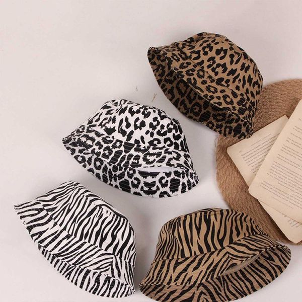 

caps & hats 4 colors infant kids girls bucket leopard/zebra print all season casual for 2-6years, Yellow