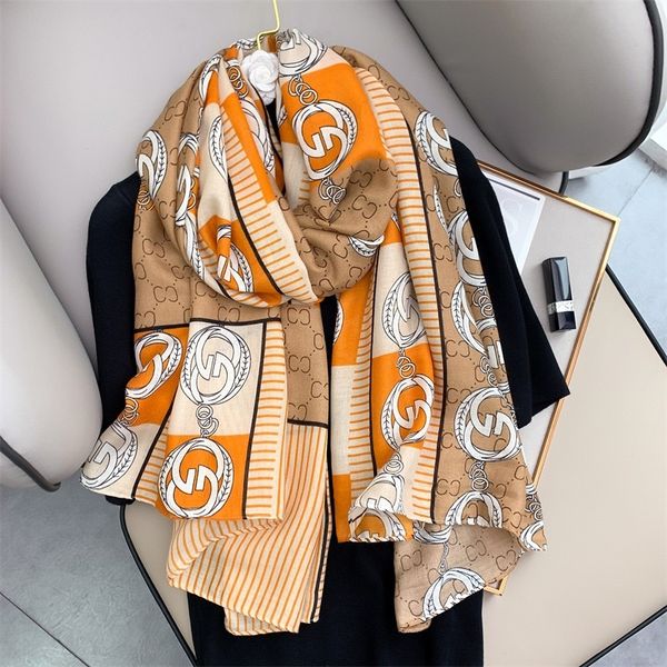 

and new scarf female korean english letter printing cotton linen hand feeling beach towel summer sunscreen shawl, Blue;gray