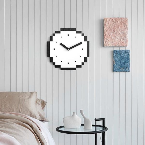 

wall clocks black and white round simple nordic fashio nwall clock silent office battery art kitchen decor home reloj de pared bk50bg